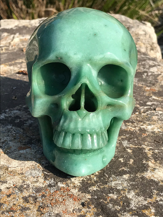 Aventurine Polished Crystal Skull- Brazil