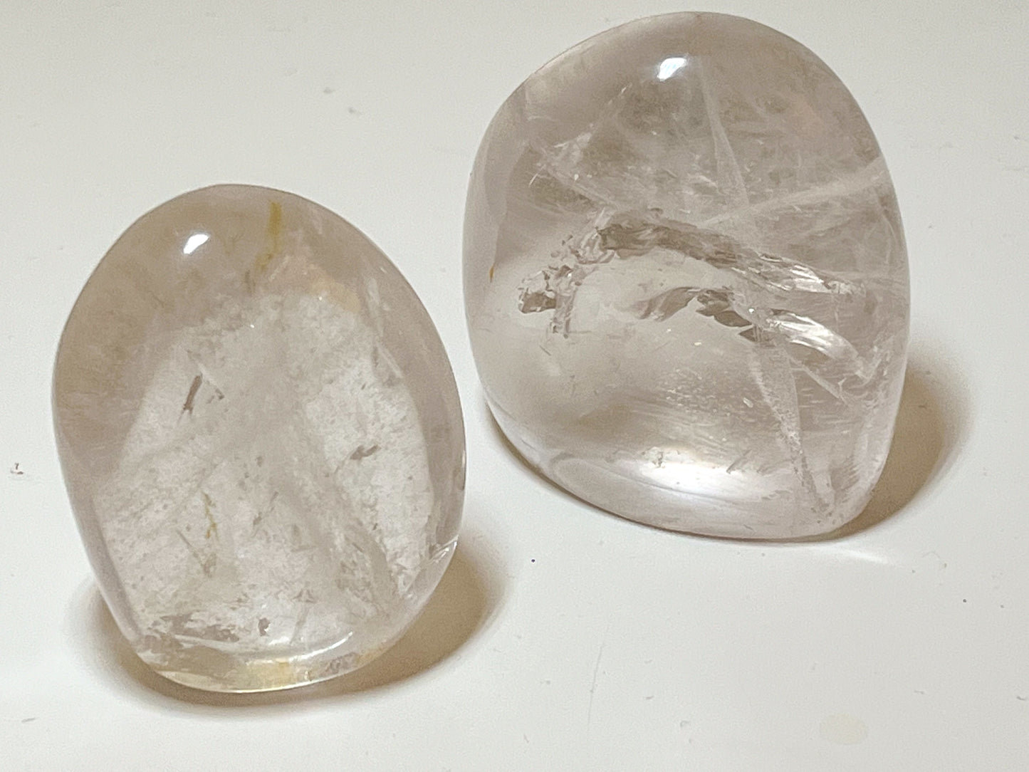 Quartz Palm Stone Polished Pair