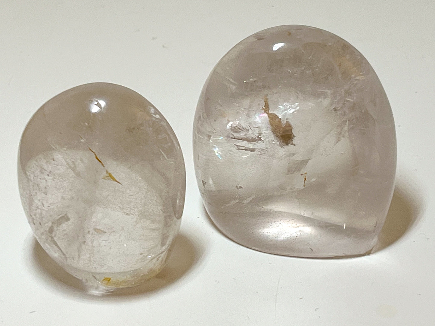 Quartz Palm Stone Polished Pair